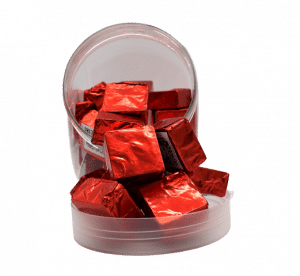 Delta 8 Chocolate Squares 40 piece Display Jar - Red 75 mg