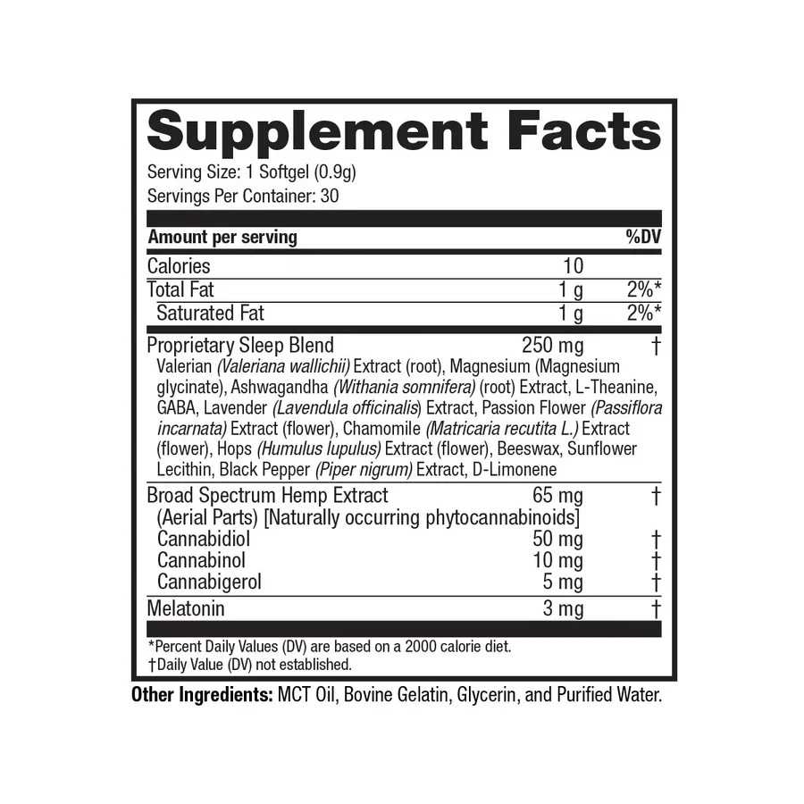 Full Spectrum Sleep Softgels 1500mg - Image 3