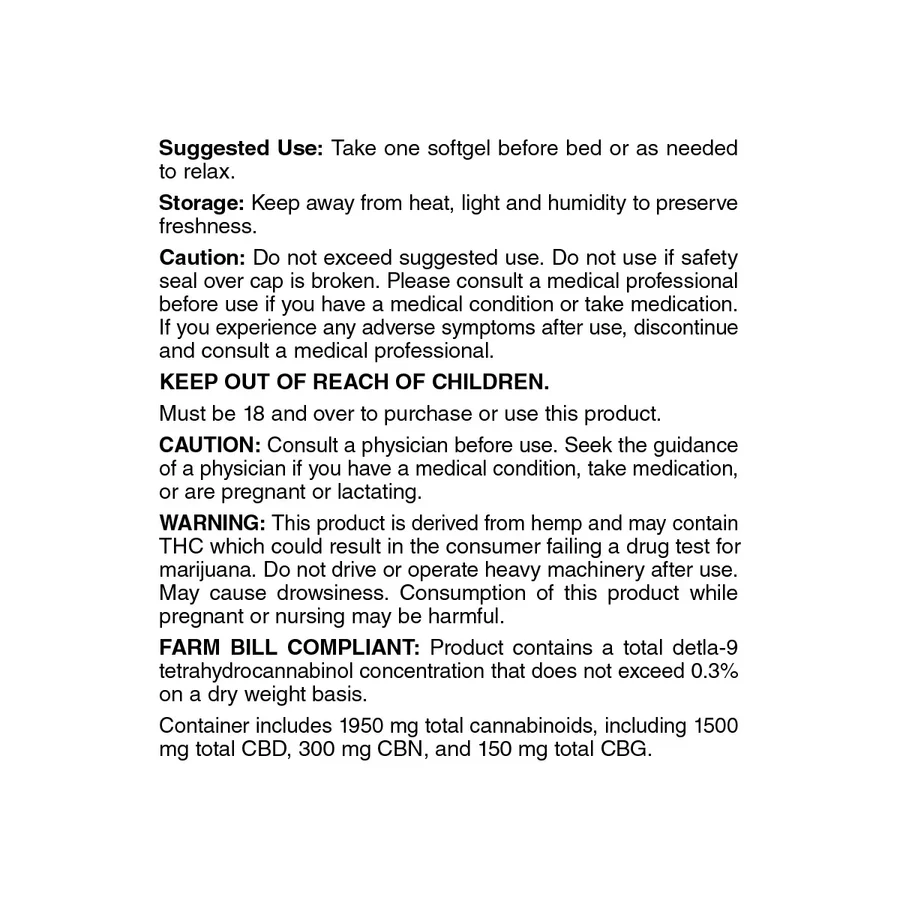 Full Spectrum Sleep Softgels 1500mg - Image 4