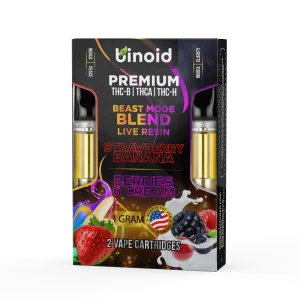 Binoid Beast Mode Blend Live Resin Cartridge, 2 Pack Combo