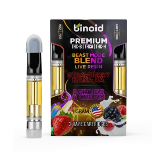 Binoid Beast Mode Blend Live Resin Cartridge, 2 Pack Combo